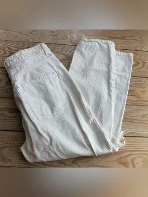 Zara Distressed White Jeans size 12 thumbnail 4