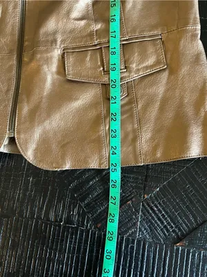 Bernardo Metallic Gold 100% Leather Zip-Front Jacket Size 2X thumbnail 7