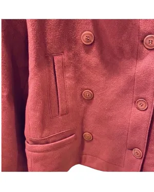 Vintage Harve Benard Dusty Pink Double Breasted Wool Cashmere Pea Coat 10 thumbnail 6