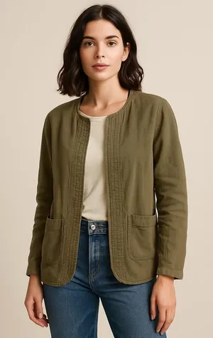 Aritzia Wilfred Free Green Open Cardigan Jacket- Size XS thumbnail 1