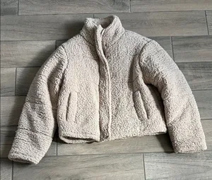 NATIVE YOUTH Cream Sherpa Jacket thumbnail 1