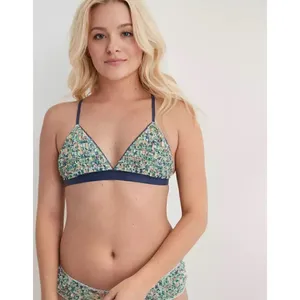 Aerie blue mesh ruffle strappy triangle bralette M, NWOT thumbnail 5