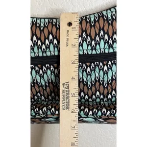 Vera Bradley Womens Medium Crossbody Bag Brown Teal Quilted Western Boho Chic thumbnail 8