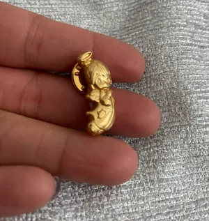 Precious Moments Vintage Boy Angel Religious Gold Tone Lapel Hat Tie Pin. thumbnail 2