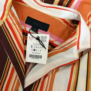 NWT!! ZARA Colorful Striped Buttondown Shirt Top‎ Cotton Notch Collar Small thumbnail 11