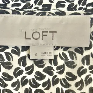 Loft Womens Blouse Sz Small Button Tied Front Pleated Boho Neutral Bohemian thumbnail 7