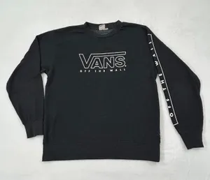 Vans Off The Wall Dark Gray Pullover Crew Neck Skateboard Sweatshirt Adult S thumbnail 1