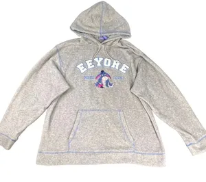 Vintage Women's Large Disney Embroidered Eeyore Gray Pullover‎ Hoodie thumbnail 1