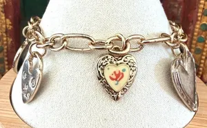 Urban Outfitters 14K Gold Plated Heart Charm Bracelet thumbnail 1