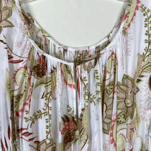 J. Jill White Floral Paisley Apron Sleeveless Midi Maxi Dress Size M thumbnail 5