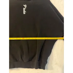 P'tula Women Medium Black Crewneck Sweatshirt Logo Pullover Athleisure Relaxed thumbnail 4