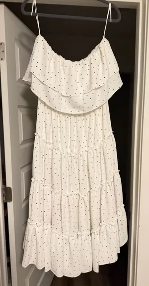 1. State Revolve Strapless Midi Dress white polka dot thumbnail 1