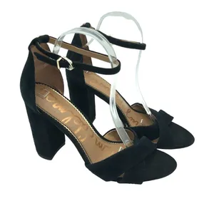 Sam Edelman Yancy Black Suede Block Heel Sandals Ankle Strap Women's Size 9.5 thumbnail 1