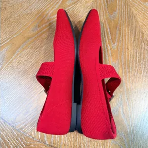 Vivaia NEW Maria Pointed Toe‎ Mary Jane Flats Red Size 41 US 9.5 thumbnail 9