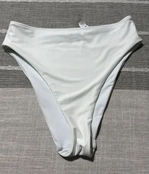 Aerie Womens White High Waisted High Cut Bikini Swim Bottoms Size Medium thumbnail 1
