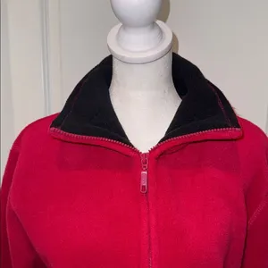 Women's Classic Red Fleece Utility Jacket Size M thumbnail 2