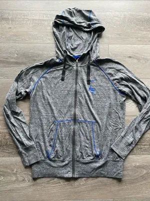 Nike Air Force Falcons Gray Full Zip Hoodie Womens Sz Large Football Military thumbnail 1