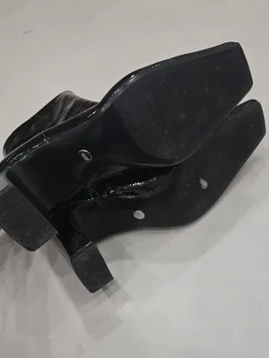 New! Zara Black Patent Square-Toe Ankle Booties 38/ 7.5 US. thumbnail 6