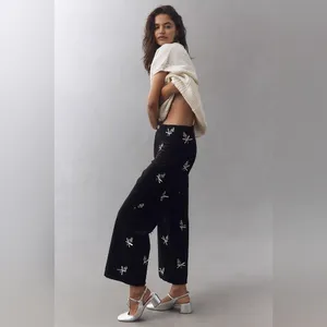 NWT Anthropologie The Colette 3D Bouquets Crop Pants by Maeve Size 30 thumbnail 3