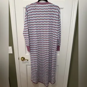 Free People Intimately Longline Cardigan Duster Chevron‎ Knit Lounge Size Medium thumbnail 5