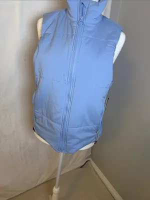 90 Degree By Reflex Soft Blue Quilted Puffer Vest thumbnail 2