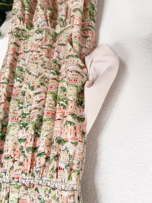 Jacquie the Label Julian Midi Dress Scenic Print Smocked Back Tiered Midi Dress thumbnail 4