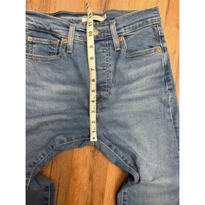 Levi's Wedgie Straight Jeans Women 27 W27 L28 High Rise Button Fly Blue Denim thumbnail 11