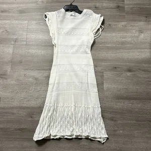 Zara crochet mesh white dress thumbnail 4