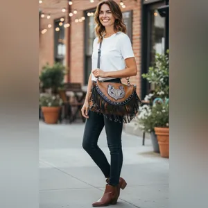 Western Brown Fringe Shoulder Bag with a touch of yeehaw !! thumbnail 2