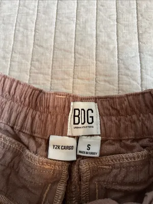 Urban Outfitters BDG Mauve Y2K Corduroy Low-Rise Cargo wide leg cotton Pants S thumbnail 7