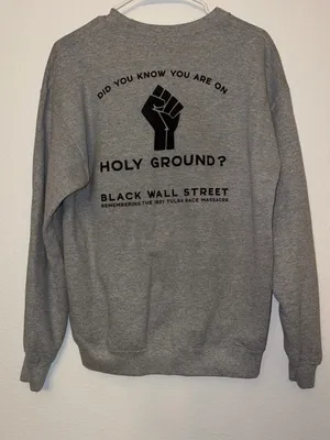 University of Tulsa Sweatshirt Black Wall Street Holy Ground Crewneck M thumbnail 1