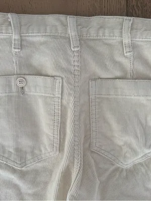 Brandy Melville Cream 100% Cotton Corduroy Flare Pants size Small thumbnail 10