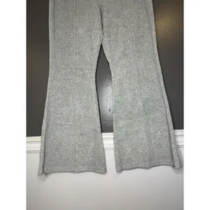 Aerie Pants Womens Large Gray Knit Wide Leg Lounge Sweatpants Elastic Waist thumbnail 3