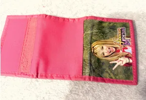 Hannah Montana Disney Pink Trifold Wallet Y2K Miley Cyrus Nylon ID Window Zip thumbnail 1