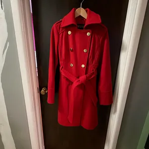Guess Women's Vibrant Red Trench Coat. Wool blend thumbnail 3