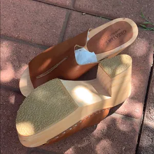 Wood bottom Gypsy clogs platform sandal NEW thumbnail 3