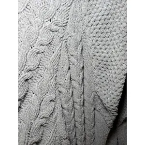 POL Open Cardigan L Duster Sweater Fisherman Chunky Knit Comfy green thumbnail 3