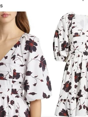 NEW Du Paradis Women’s Floral Cotton Poplin Dress thumbnail 9
