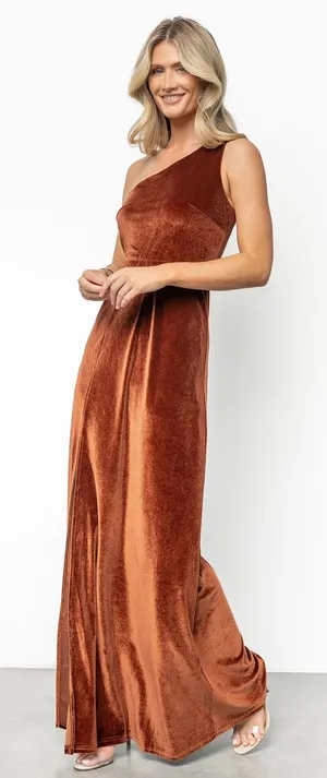 Baltic Born Dress Women’s Size Medium *Altered Tatiana Velvet One Shoulder Maxi thumbnail 1
