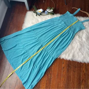 Easel Blue & White Striped Maxi Tiered Dress Summer thumbnail 8