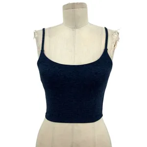 Spiritual Gangster Practice Cami‎ Navy Blue Side Stripe Crop Top Size Small thumbnail 3