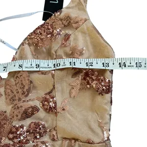 NWT Lulus Shine Language Rose Gold Sequin Mermaid Maxi Dress Sz‎ XS thumbnail 6