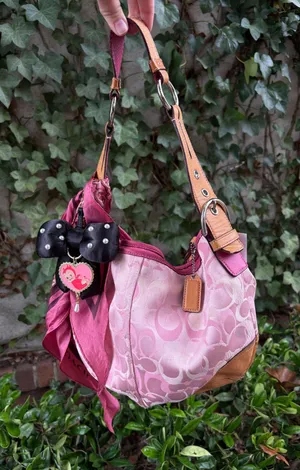 Vintage Coach Y2K Hobo Pink Optic Signature Large Soho Shoulder Bag 1851 From JP thumbnail 1