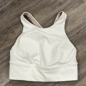 Lululemon Ebb to Train White Racerback Bra 6 -flawed thumbnail 6