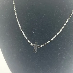 Vintage Cross Pendant Real Silver Cable Chain Plated Stainless Steel Womens New thumbnail 2