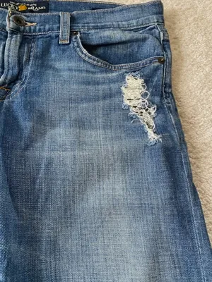 Lucky Brand Cigarette Distressed Dark Wash Jeans Size 8/29 thumbnail 4