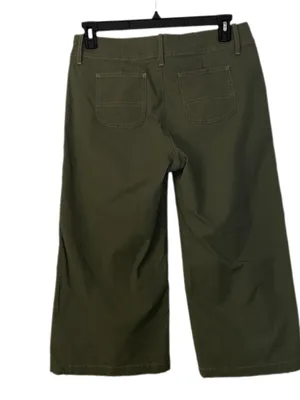 Lee One True Fit Olive Green Wide-Leg Capris Mid Rise Size Medium 11/12 thumbnail 2