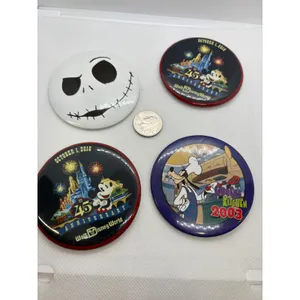Disney Pin Button Lot WDW 45th Anniversary Goofy Kitchen‎ 2003 Jack Skellington thumbnail 6