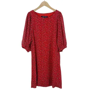 French Connection Red and Blue Dot Print Shift Dress Size 6 thumbnail 2