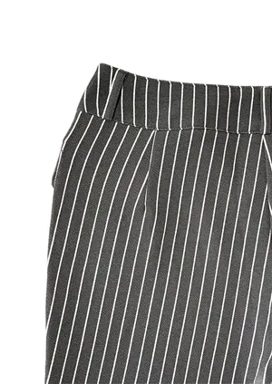🍙 NWOT SHEIN ICON Gray/White Pinstriped Fit & Flare Pants thumbnail 10